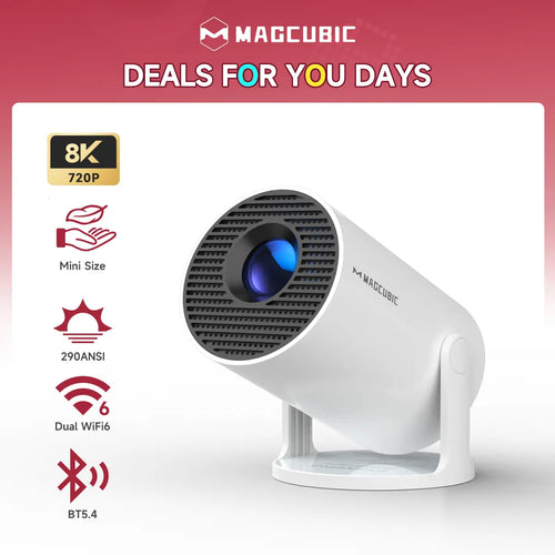 [US warehouse] Magcubic HY300Pro Projector 290ANSI Android 14 Dual WiFi6 8K 4K Decode Auto Keystone Correction Wireless BT5.4 130"Screen 1280*720P Built-in Speaker AllwinnerH726 Mini Portable Outdoor Gift Projectors for bedroom#SummerWins #DealsForYouDays